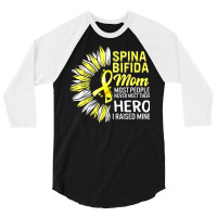 Spina Bifida Mom Of A Warrior Awareness Strong Women Mother T Shirt 3/4 Sleeve Shirt | Artistshot