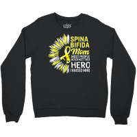 Spina Bifida Mom Of A Warrior Awareness Strong Women Mother T Shirt Crewneck Sweatshirt | Artistshot