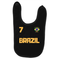 Brasil Brazil Soccer Jersey Football Number 7 Brazilian Flag Baby Bibs | Artistshot