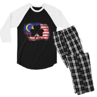 Malaysian Flag Irish Shamrock Clover Malaysia T Shirt Men's 3/4 Sleeve Pajama Set | Artistshot