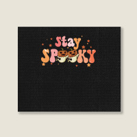 Stay Spooky T  Shirt Funny Halloween Costume Cute Ghost Pumpkin Stay S Landscape Canvas Print | Artistshot