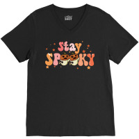 Stay Spooky T  Shirt Funny Halloween Costume Cute Ghost Pumpkin Stay S V-neck Tee | Artistshot