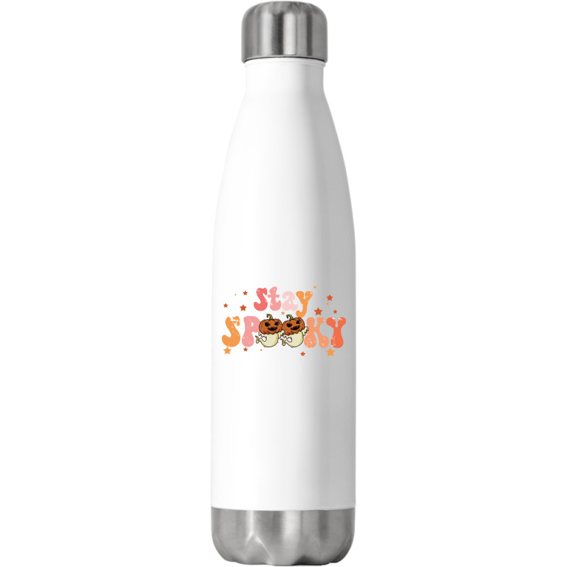 Stay Spooky T  Shirt Funny Halloween Costume Cute Ghost Pumpkin Stay S Stainless Steel Water Bottle | Artistshot