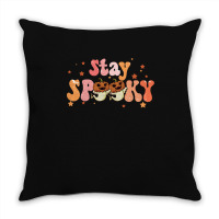 Stay Spooky T  Shirt Funny Halloween Costume Cute Ghost Pumpkin Stay S Throw Pillow | Artistshot