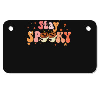 Stay Spooky T  Shirt Funny Halloween Costume Cute Ghost Pumpkin Stay S Motorcycle License Plate | Artistshot