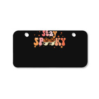 Stay Spooky T  Shirt Funny Halloween Costume Cute Ghost Pumpkin Stay S Bicycle License Plate | Artistshot