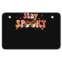 Stay Spooky T  Shirt Funny Halloween Costume Cute Ghost Pumpkin Stay S Atv License Plate | Artistshot