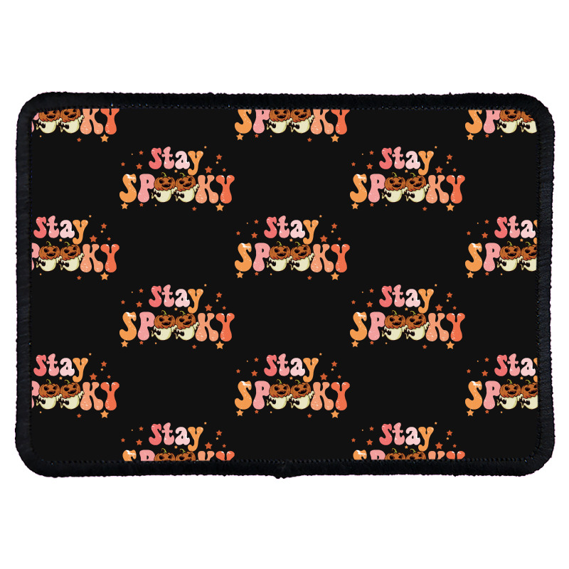 Stay Spooky T  Shirt Funny Halloween Costume Cute Ghost Pumpkin Stay S Rectangle Patch | Artistshot