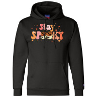 Stay Spooky T  Shirt Funny Halloween Costume Cute Ghost Pumpkin Stay S Champion Hoodie | Artistshot