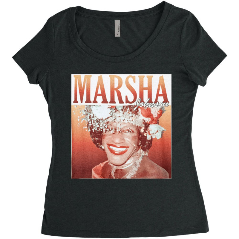 Marsha P Johnson, Marsha P Johnson Art, Marsha P Johnson Vintage, Mars Women's Triblend Scoop T-shirt by cm-arts | Artistshot