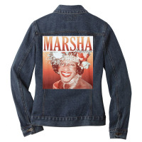 Marsha P Johnson, Marsha P Johnson Art, Marsha P Johnson Vintage, Mars Ladies Denim Jacket | Artistshot