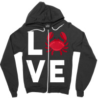 I Love Crabs Cute Crab Lover Crustacean Seafood Crab Zipper Hoodie | Artistshot