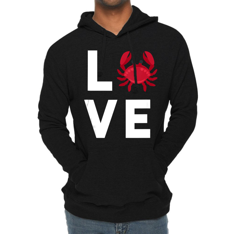 I Love Crabs Cute Crab Lover Crustacean Seafood Crab Lightweight Hoodie | Artistshot