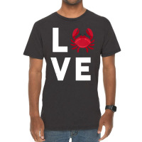 I Love Crabs Cute Crab Lover Crustacean Seafood Crab Vintage T-shirt | Artistshot