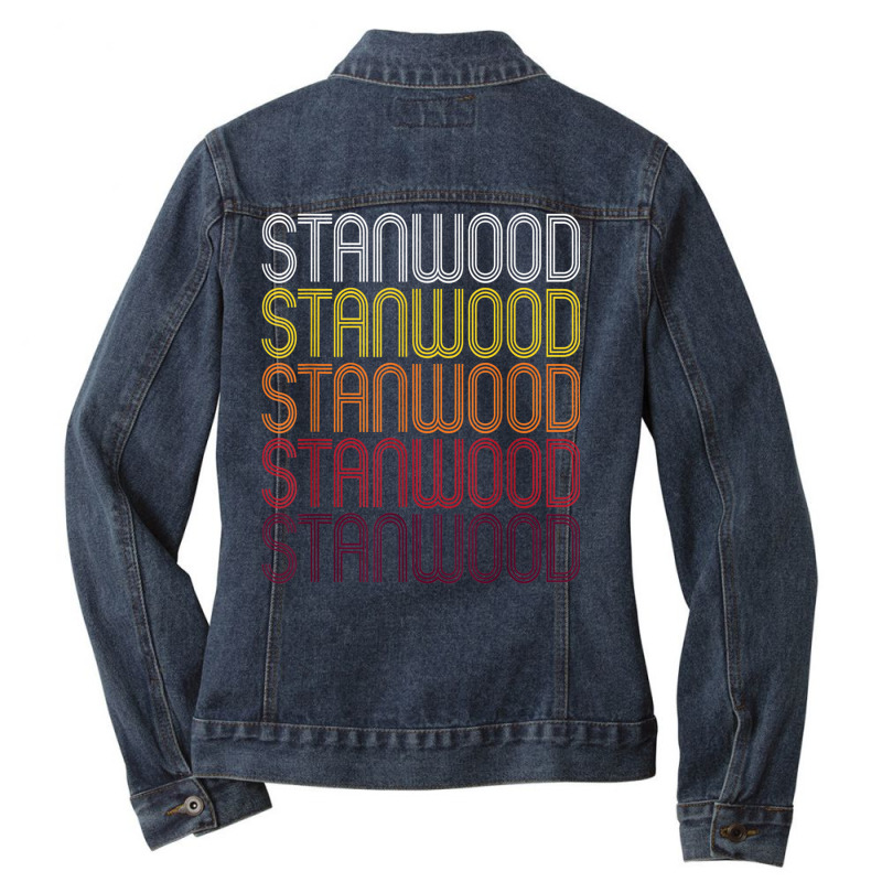 Stanwood, Wa  Vintage Style Washington T Shirt Ladies Denim Jacket by cm-arts | Artistshot