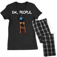 Black And Tan Coonhound Ew People Dog Wearing Face Mask Sweatshirt Women's Pajamas Set | Artistshot