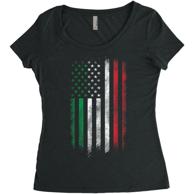 Italy Usa Flag 4th Of July Patriotic American Italian Flag T-shirt Women's Triblend Scoop T-shirt by cm-arts | Artistshot