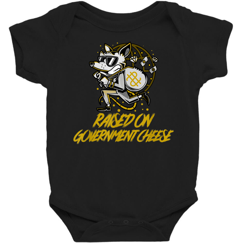 Funny Gangster Raised On Government Cheese Funny Foodstamps Baby Bodysuit | Artistshot