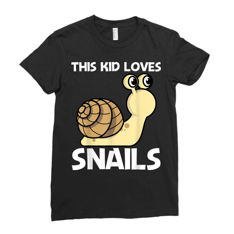 Cute Snail For Kids Boys Land Sea Freshwater Snail Lovers Ladies Fitted T-Shirt by Golden | Artistshot