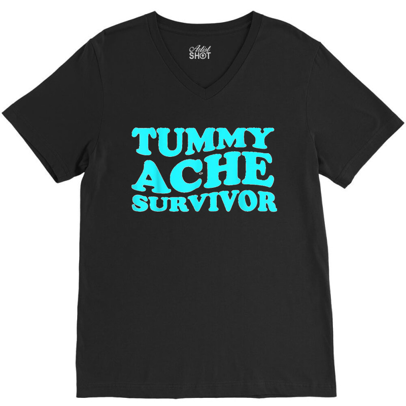 Tummy Ache Survivor Stomach Ache Ibs Retro 70's Design T Shirt V-neck Tee | Artistshot