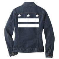 The District Of Columbia Flag Design   Washington D.c. T Shirt Ladies Denim Jacket | Artistshot