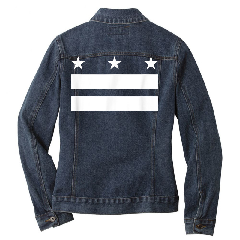 The District Of Columbia Flag Design   Washington D.c. T Shirt Ladies Denim Jacket by chicoavsmaydav | Artistshot