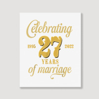 Celebrating 27 Years Of Marriage 27th Wedding Anniversary T Shirt Portrait Canvas Print | Artistshot