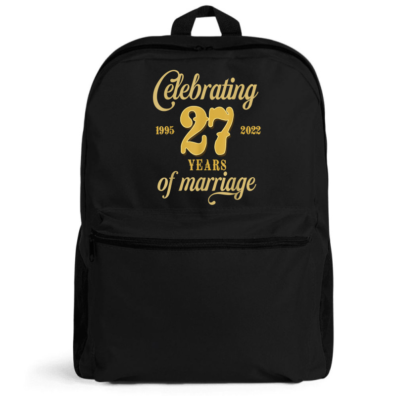 Celebrating 27 Years Of Marriage 27th Wedding Anniversary T Shirt Backpack by cm-arts | Artistshot