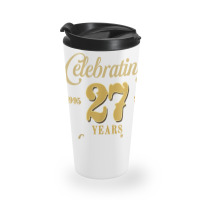 Celebrating 27 Years Of Marriage 27th Wedding Anniversary T Shirt Travel Mug | Artistshot