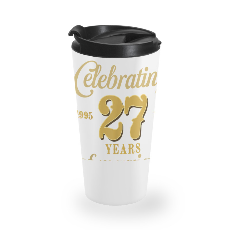 Celebrating 27 Years Of Marriage 27th Wedding Anniversary T Shirt Travel Mug by cm-arts | Artistshot