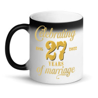 Celebrating 27 Years Of Marriage 27th Wedding Anniversary T Shirt Magic Mug | Artistshot