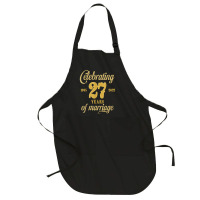 Celebrating 27 Years Of Marriage 27th Wedding Anniversary T Shirt Full-length Apron | Artistshot