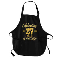 Celebrating 27 Years Of Marriage 27th Wedding Anniversary T Shirt Medium-length Apron | Artistshot