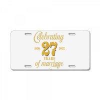 Celebrating 27 Years Of Marriage 27th Wedding Anniversary T Shirt License Plate | Artistshot