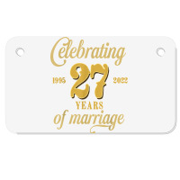 Celebrating 27 Years Of Marriage 27th Wedding Anniversary T Shirt Motorcycle License Plate | Artistshot