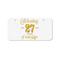 Celebrating 27 Years Of Marriage 27th Wedding Anniversary T Shirt Bicycle License Plate | Artistshot