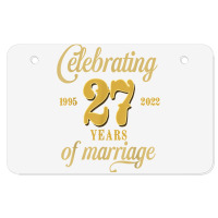 Celebrating 27 Years Of Marriage 27th Wedding Anniversary T Shirt Atv License Plate | Artistshot