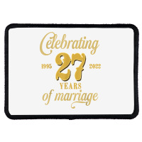 Celebrating 27 Years Of Marriage 27th Wedding Anniversary T Shirt Rectangle Patch | Artistshot