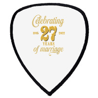 Celebrating 27 Years Of Marriage 27th Wedding Anniversary T Shirt Shield S Patch | Artistshot