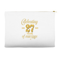 Celebrating 27 Years Of Marriage 27th Wedding Anniversary T Shirt Accessory Pouches | Artistshot