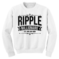 Womens Ripple Millionaire Est Any Day Now  Crypto Blockchain V Neck T Youth Sweatshirt | Artistshot