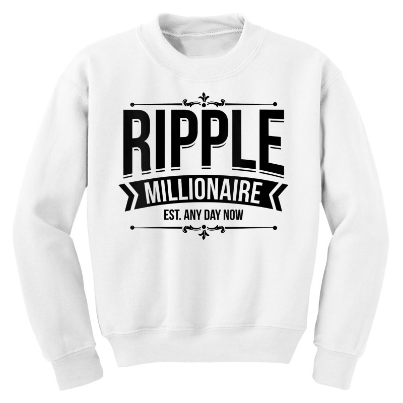 Womens Ripple Millionaire Est Any Day Now  Crypto Blockchain V Neck T Youth Sweatshirt by cm-arts | Artistshot