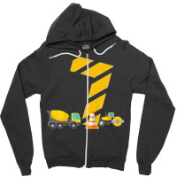 Kids 7th Birthday Boy Construction Worker Construction Site T Shirt Zipper Hoodie | Artistshot