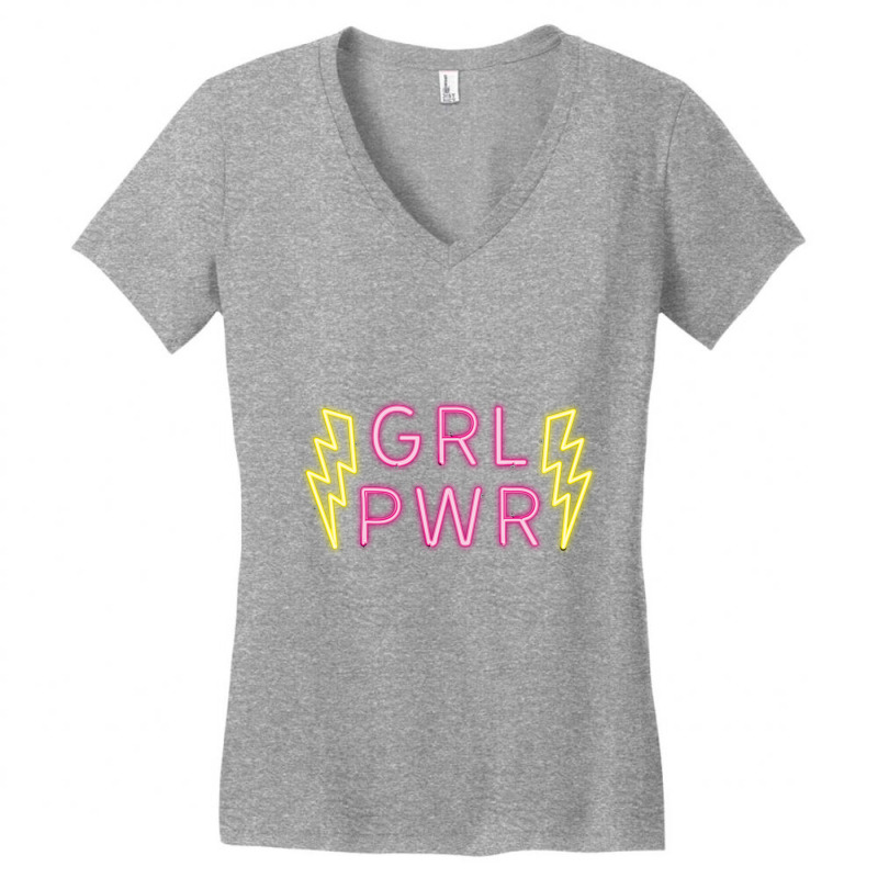 Grl Pwr Girl Power Light Style Design Pullover Hoodie Women's V-Neck T-Shirt by cm-arts | Artistshot