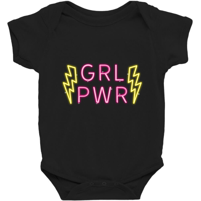 Grl Pwr Girl Power Light Style Design Pullover Hoodie Baby Bodysuit by cm-arts | Artistshot