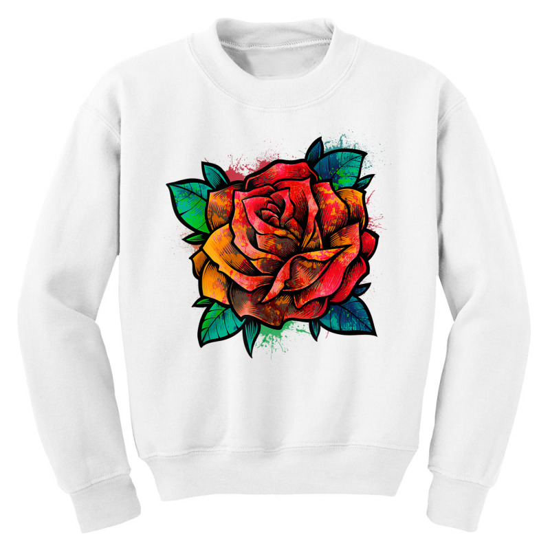 Colorful Rose   Garden Gardener Botanist Flowers Rose T Shirt Youth Sweatshirt by cm-arts | Artistshot