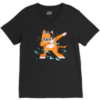 Swag Cat Dabbing T  Shirtswag Cat Dabbing T  Shirt V-neck Tee | Artistshot