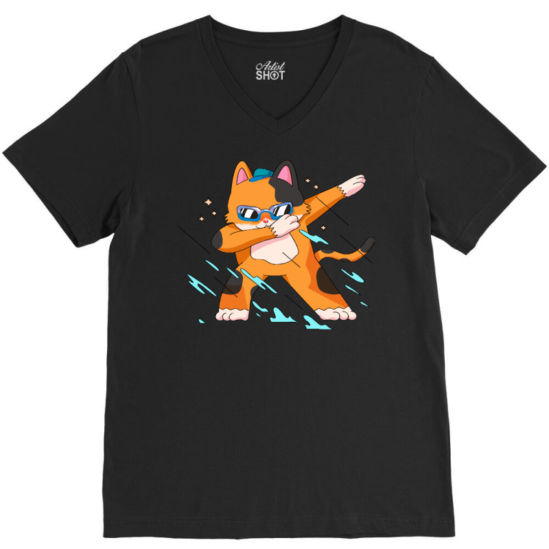 Swag Cat Dabbing T  Shirtswag Cat Dabbing T  Shirt V-neck Tee | Artistshot