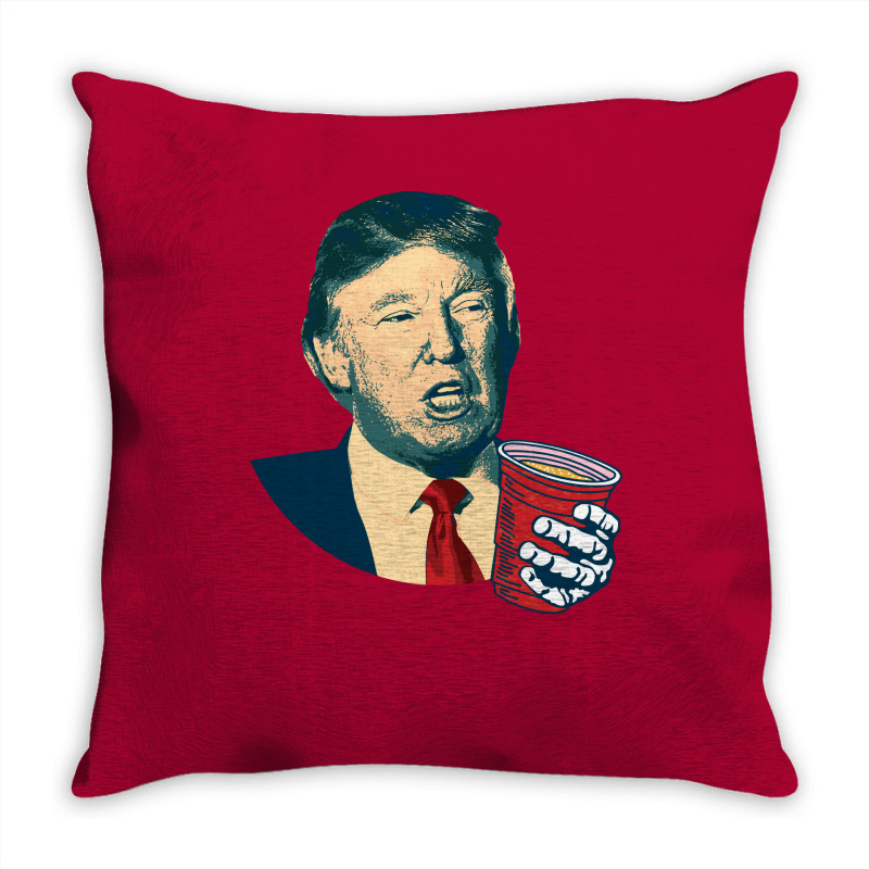 Donald Trump Celebrating 4th Of July Throw Pillow | Artistshot