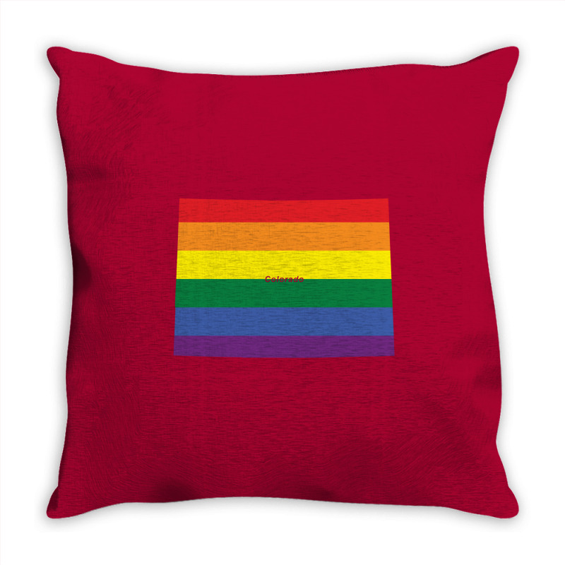 Colorado Rainbow Flag Throw Pillow | Artistshot